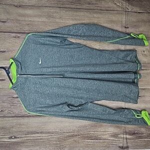 Nike Heather Green Quarter Zip Top Sz Medium